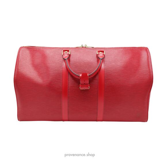 🔴 Keepall 50 Bag - Red Epi Leather - Picture 3 of 16